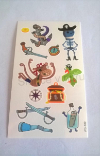 Voděodolné, dočasné tetovaní Piráti (E204)