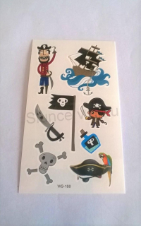 Voděodolné, dočasné tetovaní Piráti (E208)