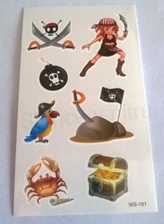 Voděodolné, dočasné tetovaní Piráti (E211)