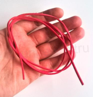 Kožená šňůrka červená 3 mm - 100 cm (N118)