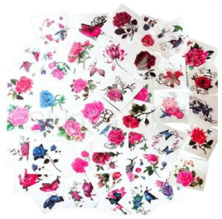 Voděodolné, dočasné tetovaní Květiny (E248)