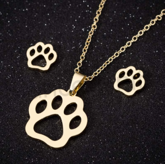 Souprava šperků z chirurgické oceli Tlapka (BS86)