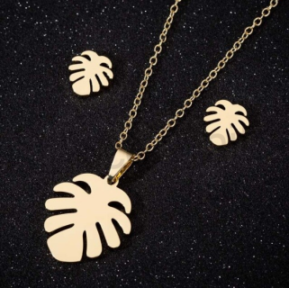 Souprava šperků z chirurgické ocelii list, lístek (BS90)