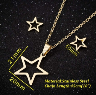 Souprava šperků z chirurgické ocelii hvězda, hvězdička (BS92)