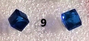 Hypoalergení náušnice kostka křišťálové modré (BB423)