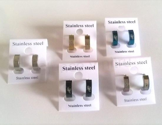 Nerezové kruhové náušnice s motivem (BB426)