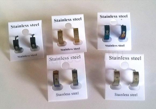 Nerezové kruhové náušnice s motivem (BB427)