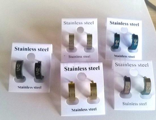 Nerezové kruhové náušnice s motivem (BB434)