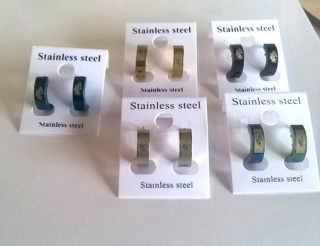 Nerezové kruhové náušnice s motivem (BB435)