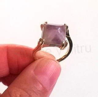 Minerální pokovaný prsten Ametyst (X447)