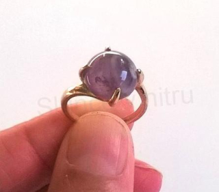 Minerální pokovaný prsten Ametyst (X448)