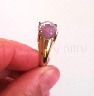 Minerální pokovaný prsten Ametyst (X450)