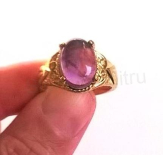 Minerální pokovaný prsten Ametyst velikost 61 (X451)