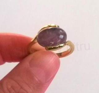 Minerální pokovaný prsten Ametyst | 62 (X452)
