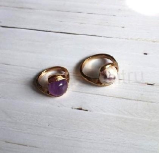 Minerální pokovaný prsten Ametyst (X453)