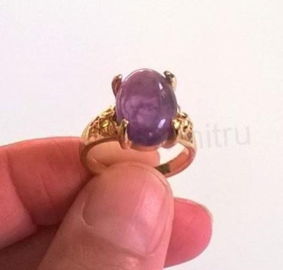Minerální pokovaný prsten Ametyst velikost 55 (X454)