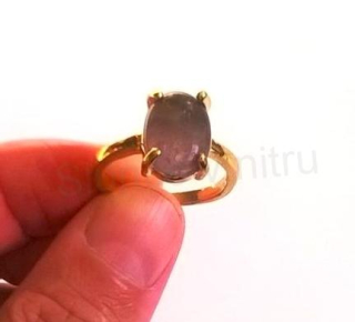 Minerální pokovaný prsten Ametyst | 61 (X455)