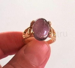 Minerální pokovaný prsten Ametyst | 55 (X456)