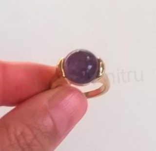 Minerální pokovaný prsten Ametyst | 54 (X457)