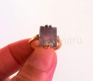 Minerální pokovaný prsten Ametyst | 52 (X458)