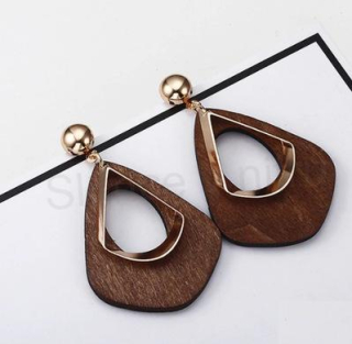 Dřevěné puzetové náušnice (BB440)