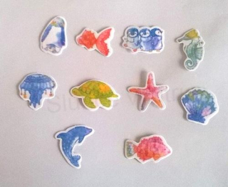 Samolepky, obtisky na papír - 10 kusů (E252)