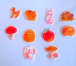 Samolepky, Obtisky na Papír - 10 kusů (E253)