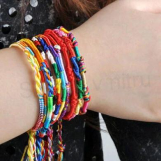 Barevný pletený náramek přátelství (BC466)