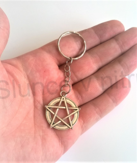Přívěsek na klíče - Čarodějnický Pentagram Ochrana (D295)