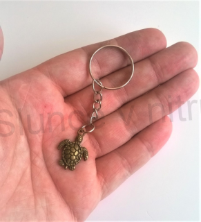 Přívěsek na klíče - želva  starobronz (D308)