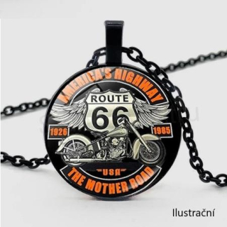 Náhrdelník Route 66 – černý (BD270)