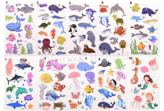 Voděodolné, dočasné tetovaní Vodní Svět (E263)