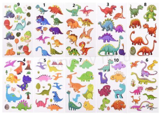Voděodolné, dočasné tetovaní Dinosauři (E264)