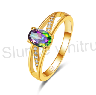 Prsten s Topazem multi pozlacený (BE166)