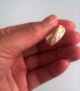 Ručně pletené prsteny z EKO materiálu béžové velikost 55 (BP74)