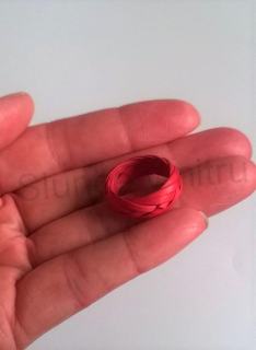 Ručně pletené prsteny z EKO materiálu červený velikost 54 (BP74)