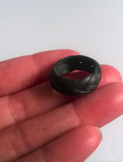 Ručně pletené prsteny z EKO materiálu černý velikost 55 (BP74)