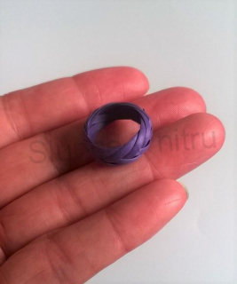Ručně pletené prsteny z EKO materiálu fialový velikost 54 (BP74)