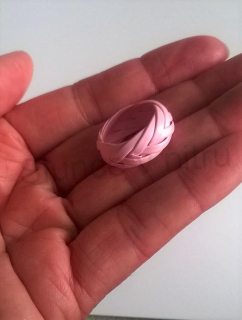 Ručně pletené prsteny z EKO materiálu růžový velikost 52 (BP74)