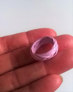 Ručně pletené prsteny z EKO materiálu starorůžový velikost 49 (BP74)