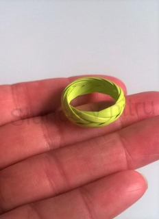 Ručně pletené prsteny z EKO materiálu zelený velikost 57 (BP74)