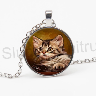 Náhrdelník s přívěškem Kočky, kočička (BD284)