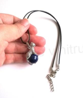 Minerální leopardí náhrdelník s lapis lazuli (X479)