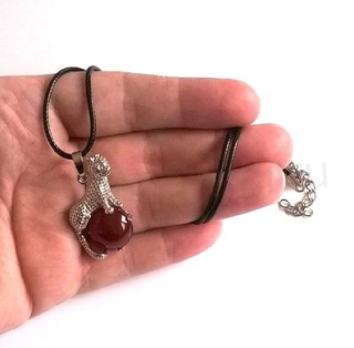 Minerální Leopardí náhrdelník s Karneolem (X479)