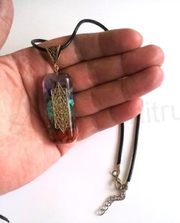 Náhrdelník s orgonitovým přívěškem - Čakrový (X484)