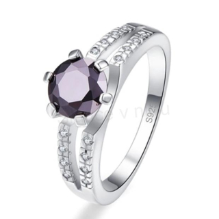 Dámský prsten fialový spinel zirkonu s ornamenty velikost 56 (BE174)