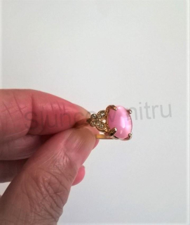 Prsten s polodrahokamenem Kočičí oko a zirkony (BP97)