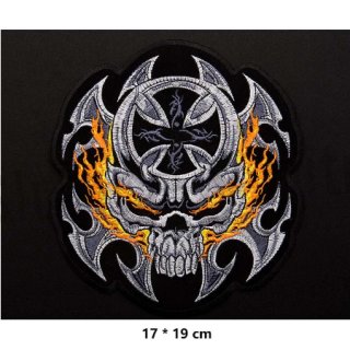Moto nášivka Ohnivý skull (C468)