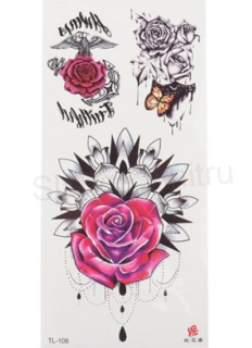 Voděodolné, dočasné tetovaní květina (E286)