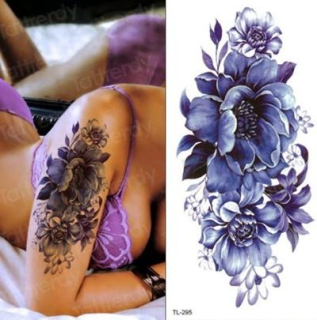 Voděodolné, dočasné tetovaní květina (E290)